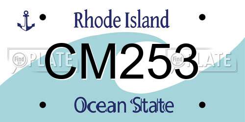 CM253 Rhode Island License Plate