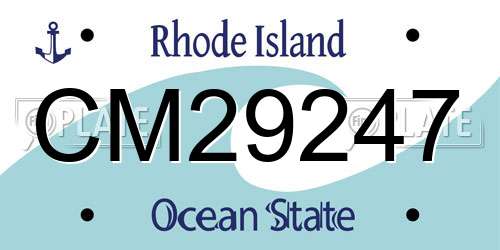 CM29247 Rhode Island License Plate