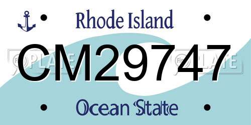 CM29747 Rhode Island License Plate