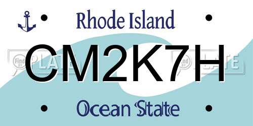 CM2K7H Rhode Island License Plate