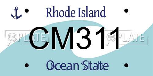 CM311 Rhode Island License Plate