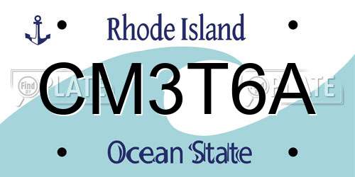 CM3T6A Rhode Island License Plate