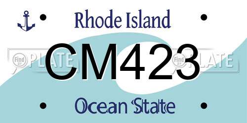 CM423 Rhode Island License Plate
