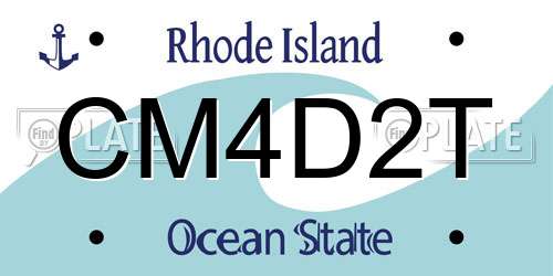 CM4D2T Rhode Island License Plate