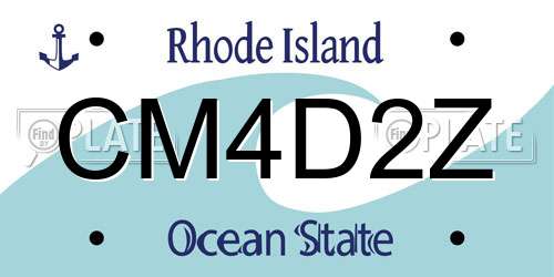CM4D2Z Rhode Island License Plate