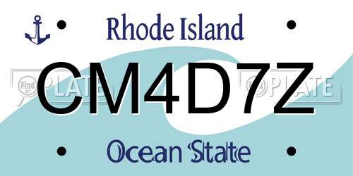 CM4D7Z Rhode Island License Plate