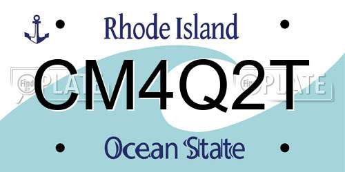 CM4Q2T Rhode Island License Plate