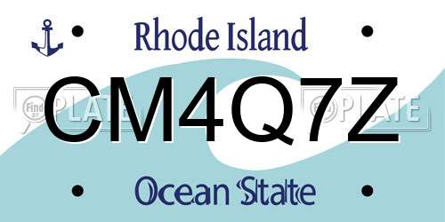 CM4Q7Z Rhode Island License Plate