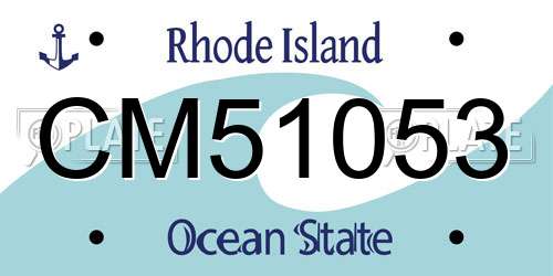 CM51053 Rhode Island License Plate