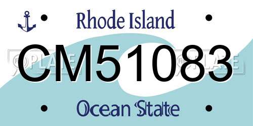 CM51083 Rhode Island License Plate
