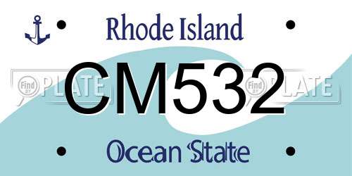 CM532 Rhode Island License Plate