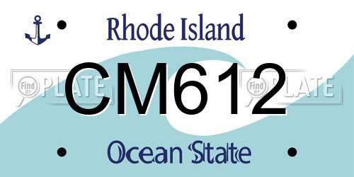 CM612 Rhode Island License Plate