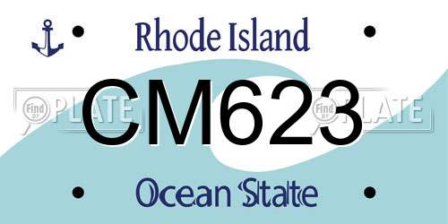 CM623 Rhode Island License Plate