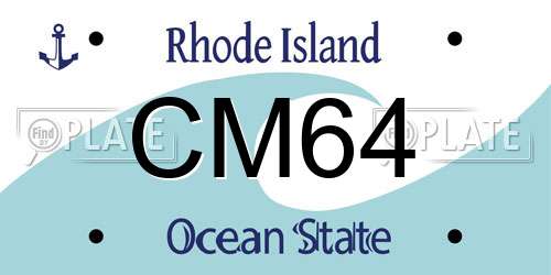 CM64 Rhode Island License Plate