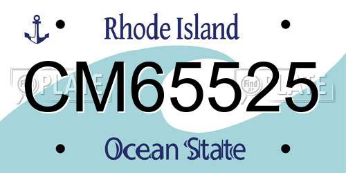 CM65525 Rhode Island License Plate