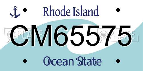 CM65575 Rhode Island License Plate