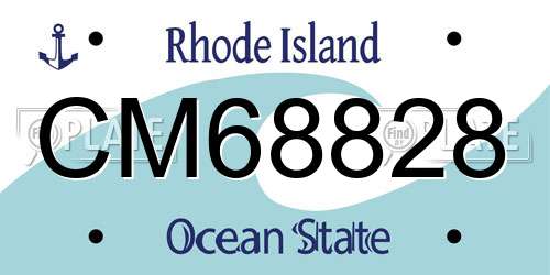 CM68828 Rhode Island License Plate