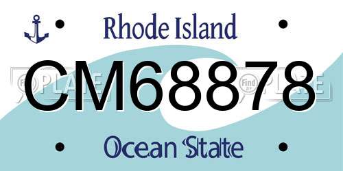 CM68878 Rhode Island License Plate