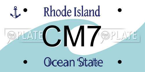 CM7 Rhode Island License Plate