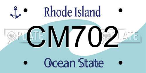 CM702 Rhode Island License Plate