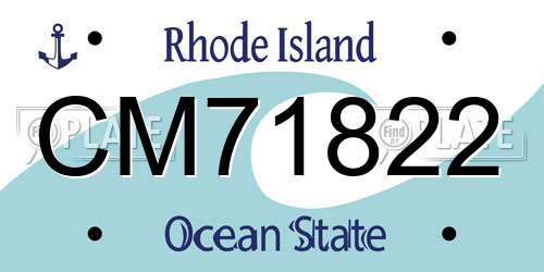 CM71822 Rhode Island License Plate