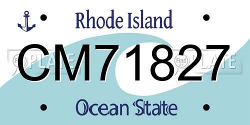 CM71827 Rhode Island License Plate