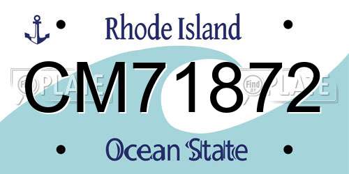 CM71872 Rhode Island License Plate