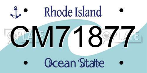 CM71877 Rhode Island License Plate