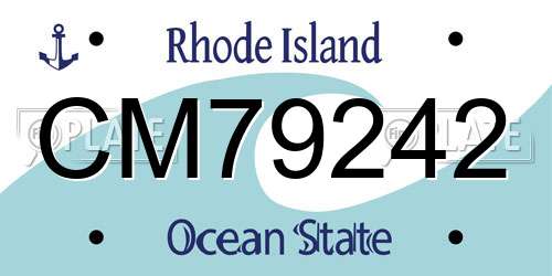 CM79242 Rhode Island License Plate