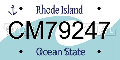 CM79247 Rhode Island License Plate