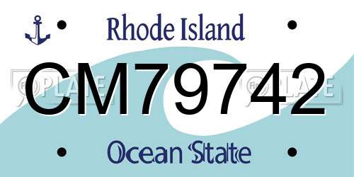 CM79742 Rhode Island License Plate