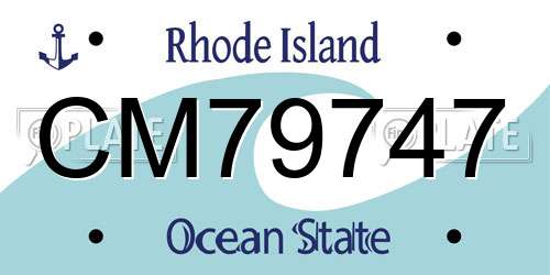 CM79747 Rhode Island License Plate
