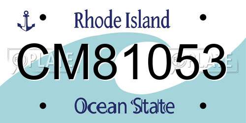 CM81053 Rhode Island License Plate