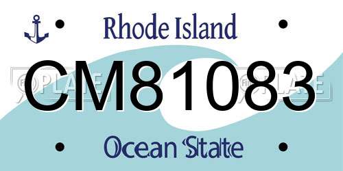CM81083 Rhode Island License Plate