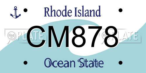 CM878 Rhode Island License Plate