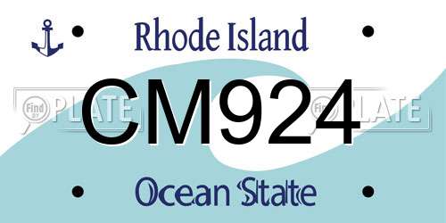 CM924 Rhode Island License Plate