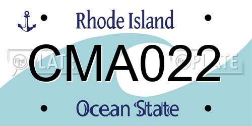 CMA022 Rhode Island License Plate
