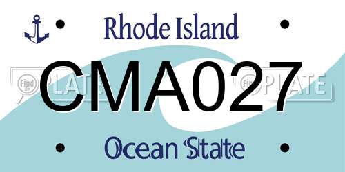 CMA027 Rhode Island License Plate