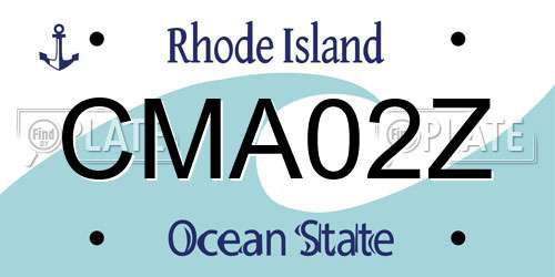 CMA02Z Rhode Island License Plate