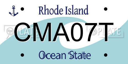 CMA07T Rhode Island License Plate