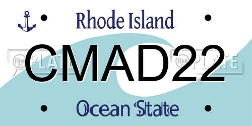 CMAD22 Rhode Island License Plate