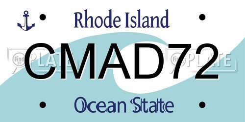 CMAD72 Rhode Island License Plate