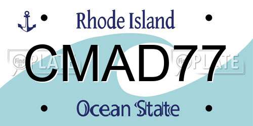 CMAD77 Rhode Island License Plate