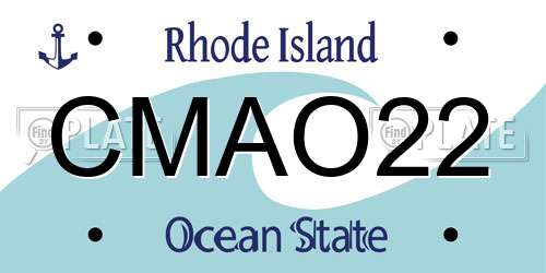 CMAO22 Rhode Island License Plate