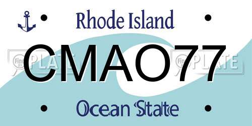 CMAO77 Rhode Island License Plate