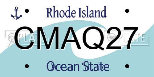 CMAQ27 Rhode Island License Plate