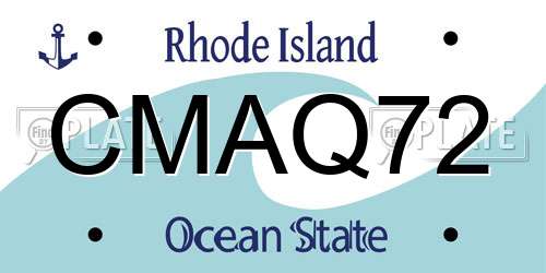 CMAQ72 Rhode Island License Plate