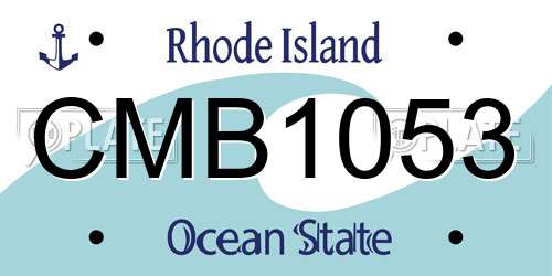 CMB1053 Rhode Island License Plate