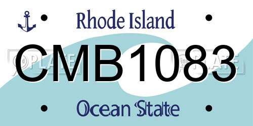 CMB1083 Rhode Island License Plate