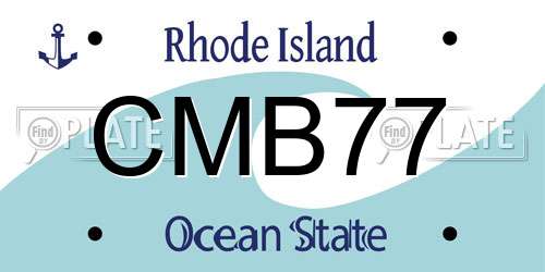 CMB77 Rhode Island License Plate